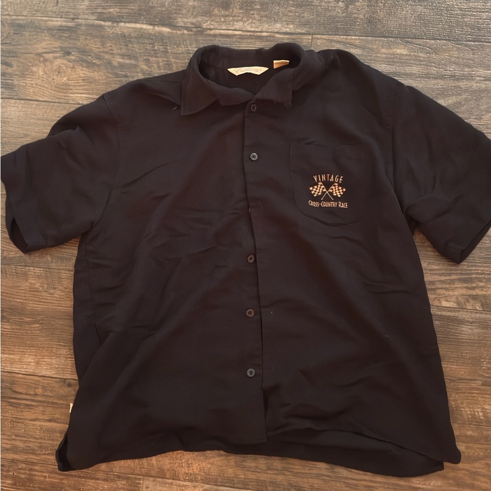 Cubavera Black Casual Button Down Shirt